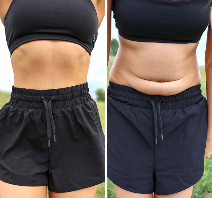 Woman Challenges Unrealistic Body Standards With Side-By-Side “Real Me Monday” Photos Of Herself (30 Pics)