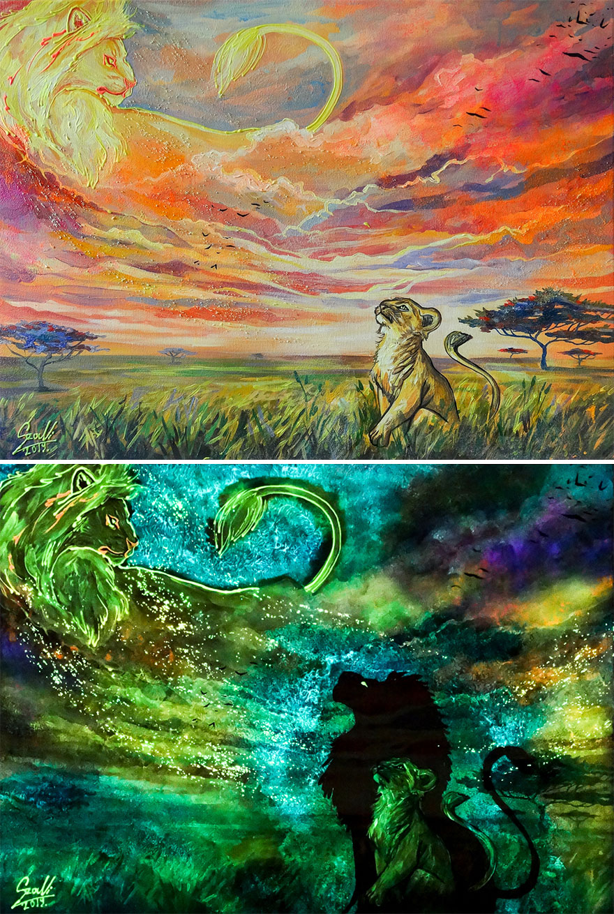 My Glowing Paintings Show Their Hidden Meanings When In The Dark (29 New Pics) My Glowing Paintings Show Their Hidden Meanings When In The Dark (29 New Pics)