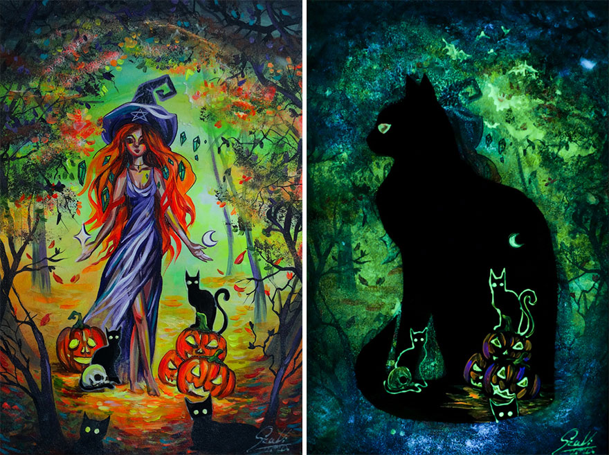My Glowing Paintings Show Their Hidden Meanings When In The Dark (29 New Pics) My Glowing Paintings Show Their Hidden Meanings When In The Dark (29 New Pics)