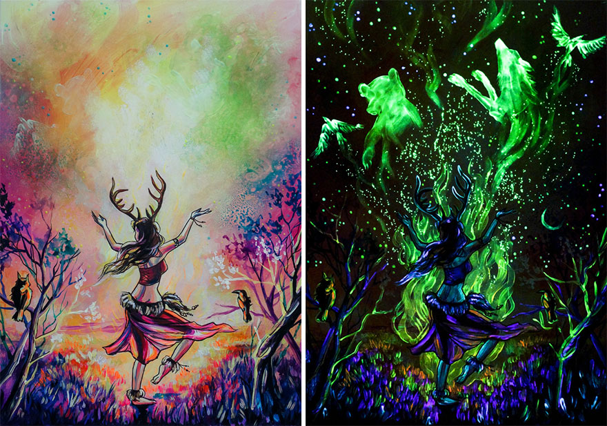 My Glowing Paintings Show Their Hidden Meanings When In The Dark (29 New Pics) My Glowing Paintings Show Their Hidden Meanings When In The Dark (29 New Pics)