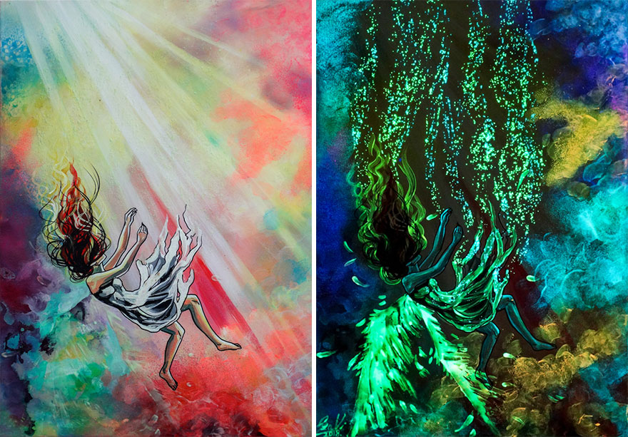 My Glowing Paintings Show Their Hidden Meanings When In The Dark (29 New Pics) My Glowing Paintings Show Their Hidden Meanings When In The Dark (29 New Pics)