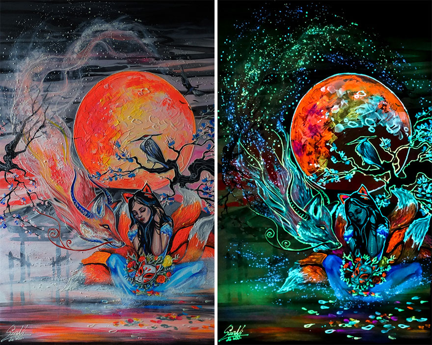 My Glowing Paintings Show Their Hidden Meanings When In The Dark (29 New Pics) My Glowing Paintings Show Their Hidden Meanings When In The Dark (29 New Pics)