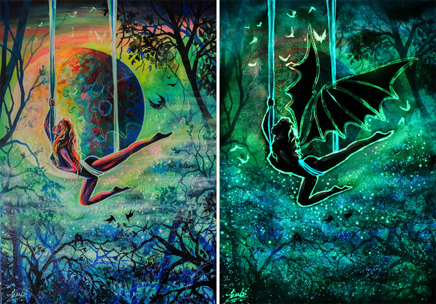 My Glowing Paintings Show Their Hidden Meanings When In The Dark (29 New Pics) My Glowing Paintings Show Their Hidden Meanings When In The Dark (29 New Pics)