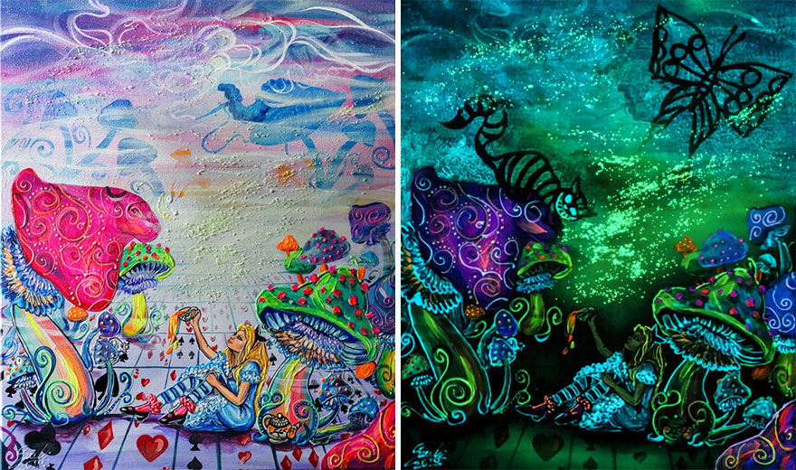 My Glowing Paintings Show Their Hidden Meanings When In The Dark (29 New Pics) My Glowing Paintings Show Their Hidden Meanings When In The Dark (29 New Pics)