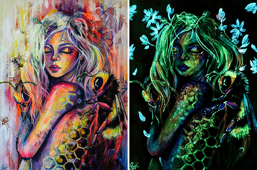 My Glowing Paintings Show Their Hidden Meanings When In The Dark (29 New Pics) My Glowing Paintings Show Their Hidden Meanings When In The Dark (29 New Pics)