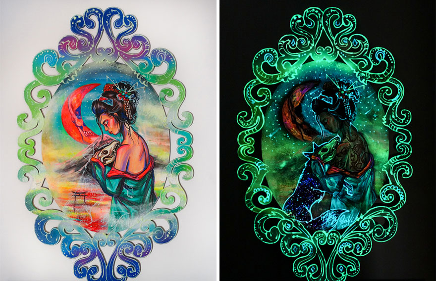 My Glowing Paintings Show Their Hidden Meanings When In The Dark (29 New Pics) My Glowing Paintings Show Their Hidden Meanings When In The Dark (29 New Pics)