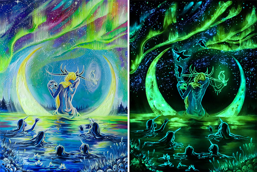My Glowing Paintings Show Their Hidden Meanings When In The Dark (29 New Pics) My Glowing Paintings Show Their Hidden Meanings When In The Dark (29 New Pics)