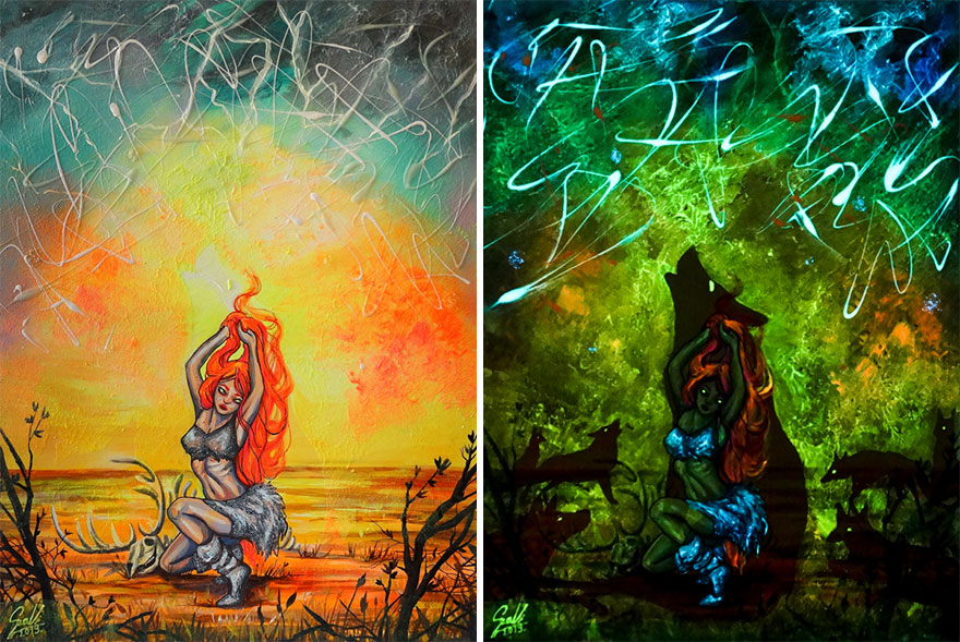 My Glowing Paintings Show Their Hidden Meanings When In The Dark (29 New Pics) My Glowing Paintings Show Their Hidden Meanings When In The Dark (29 New Pics)