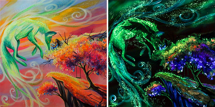 My Glowing Paintings Show Their Hidden Meanings When In The Dark (29 New Pics) My Glowing Paintings Show Their Hidden Meanings When In The Dark (29 New Pics)