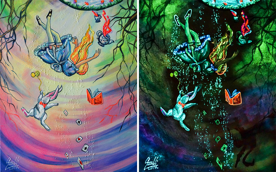 My Glowing Paintings Show Their Hidden Meanings When In The Dark (29 New Pics) My Glowing Paintings Show Their Hidden Meanings When In The Dark (29 New Pics)