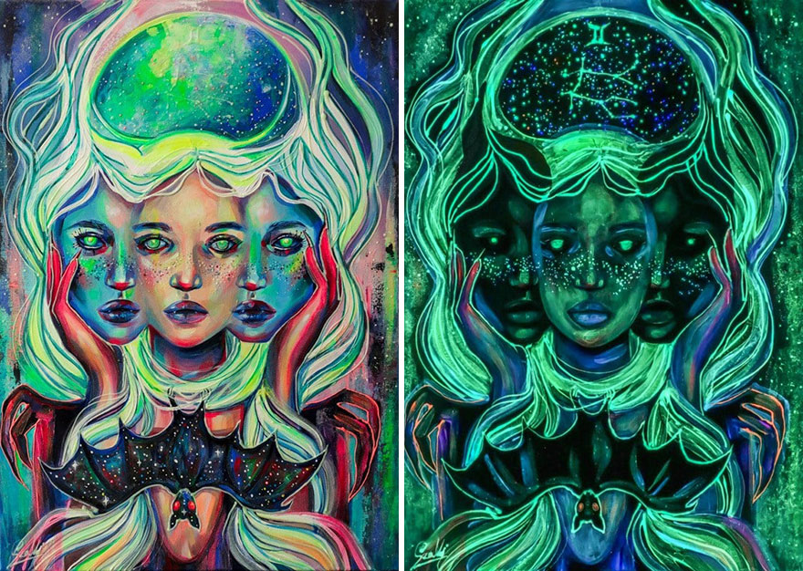 My Glowing Paintings Show Their Hidden Meanings When In The Dark (29 New Pics) My Glowing Paintings Show Their Hidden Meanings When In The Dark (29 New Pics)