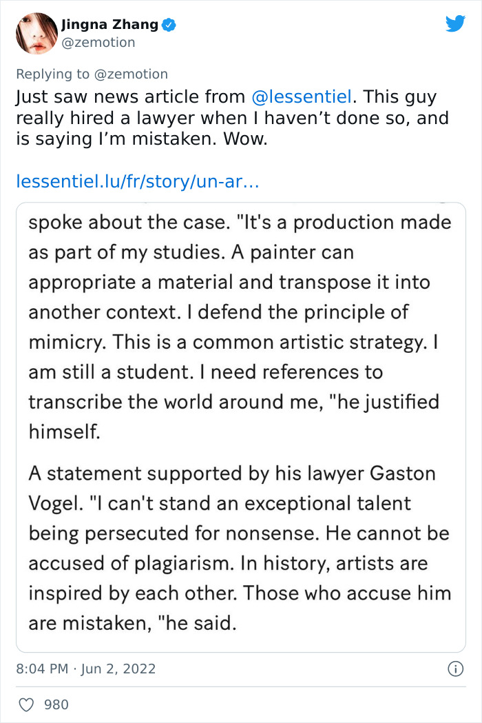 World Famous Photographer Accuses Artist Of Ripping Off Her Work, Is Shocked By His Response