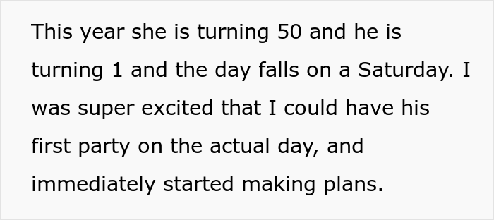 “AITA For Calling My MIL A Crybaby And Saying Her Birthday Isn’t As Important As My Son’s First Birthday?” “AITA For Calling My MIL A Crybaby And Saying Her Birthday Isn’t As Important As My Son’s First Birthday?”