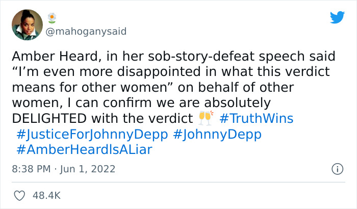 40 Of The Best Reactions People Posted In Response To Johnny Depp Winning His Defamation Lawsuit Against Ex-Wife Amber Heard