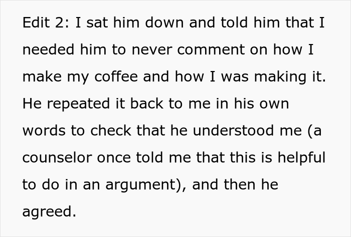Woman Snaps At Fiancé Who Relentlessly Criticized Her Way Of Making Coffee, And Somehow She’s The “Bad Guy” Woman Snaps At Fiancé Who Relentlessly Criticized Her Way Of Making Coffee, And Somehow She’s The “Bad Guy”