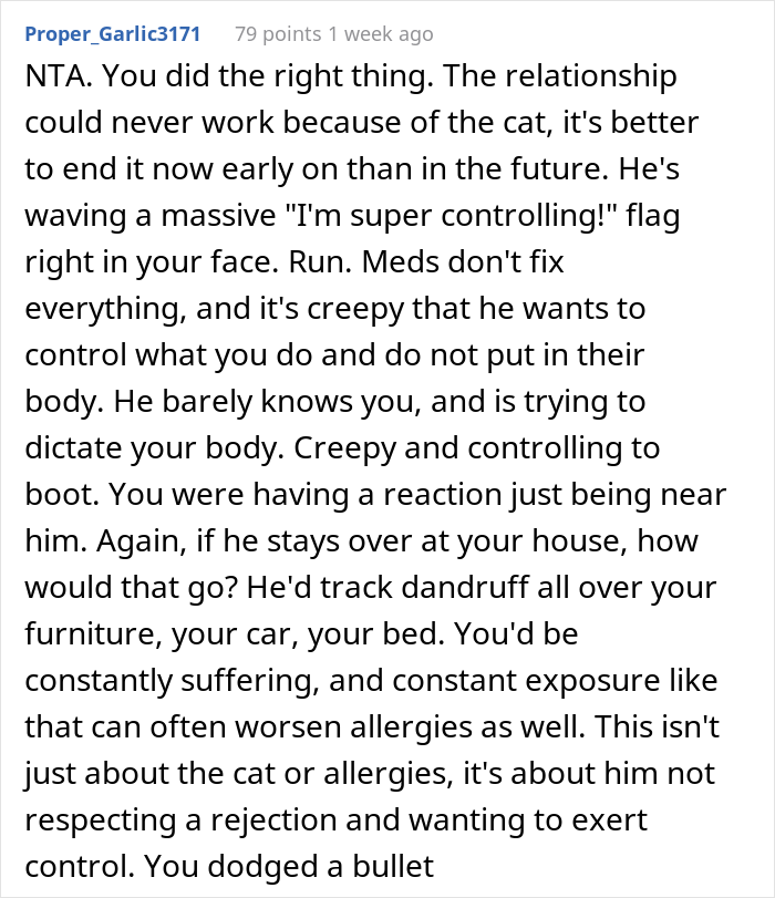 Person That Suffers From Allergy Went On A Date With A Cat Owner, Guy Caused A Scene When Told The Relationship Wasn’t Going To Work Person That Suffers From Allergy Went On A Date With A Cat Owner, Guy Caused A Scene When Told The Relationship Wasn’t Going To Work