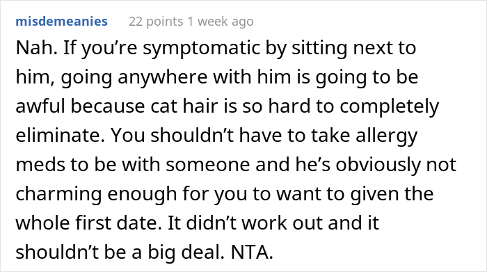 Person That Suffers From Allergy Went On A Date With A Cat Owner, Guy Caused A Scene When Told The Relationship Wasn’t Going To Work Person That Suffers From Allergy Went On A Date With A Cat Owner, Guy Caused A Scene When Told The Relationship Wasn’t Going To Work
