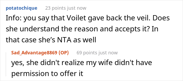 Man’s About To Marry His Sister’s Bully, Father Refuses To Give Her His Grandmother’s Heirloom Veil And Causes Family Drama Man’s About To Marry His Sister’s Bully, Father Refuses To Give Her His Grandmother’s Heirloom Veil And Causes Family Drama