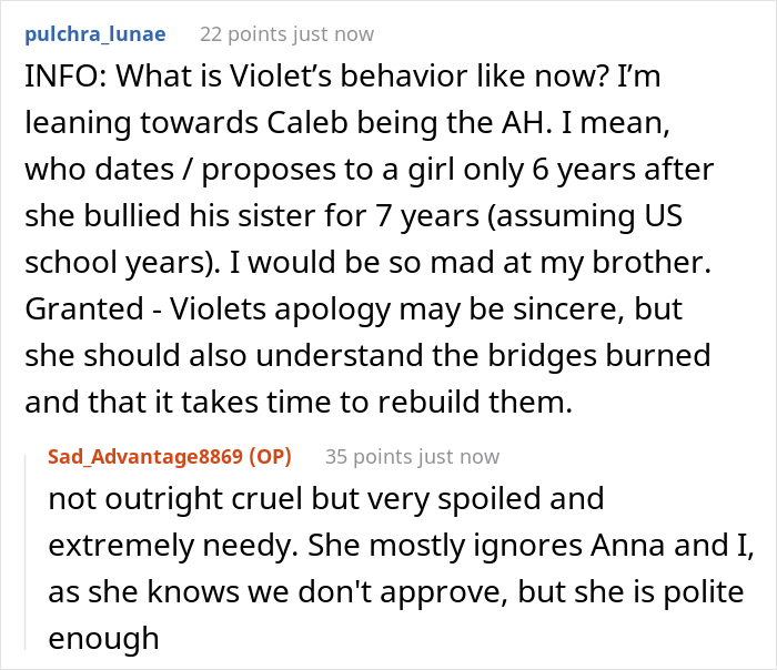 Man’s About To Marry His Sister’s Bully, Father Refuses To Give Her His Grandmother’s Heirloom Veil And Causes Family Drama Man’s About To Marry His Sister’s Bully, Father Refuses To Give Her His Grandmother’s Heirloom Veil And Causes Family Drama