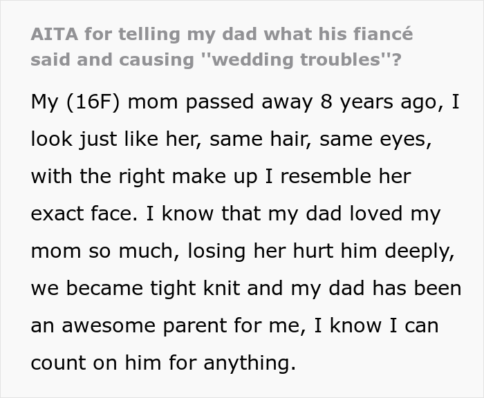 Woman Upset Her Fiancé’s Daughter Refuses To Dye Her Hair So People Will Stop Telling Her How Much She Looks Like Her Mom Woman Upset Her Fiancé’s Daughter Refuses To Dye Her Hair So People Will Stop Telling Her How Much She Looks Like Her Mom