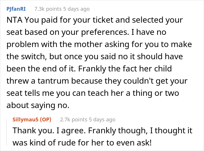 Passenger Refuses To Trade Seats With A Kid And Their Mom Is Furious, Wonders If They Were Really A Jerk Passenger Refuses To Trade Seats With A Kid And Their Mom Is Furious, Wonders If They Were Really A Jerk