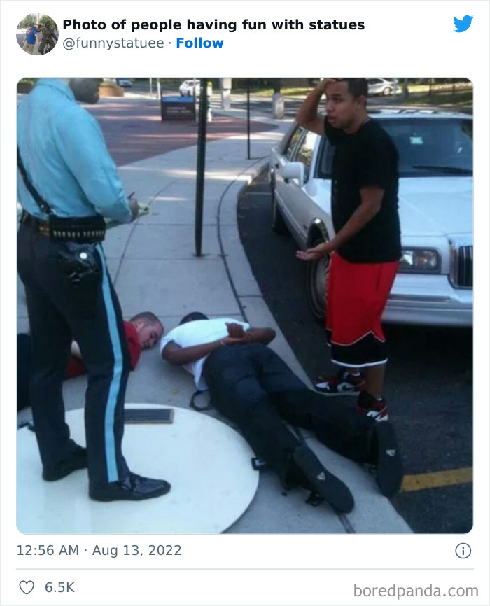 &#8220;And This Is Why We Were Asked To Leave&#8221;: 40 Times People Took Their Photos With Statues To Another Level