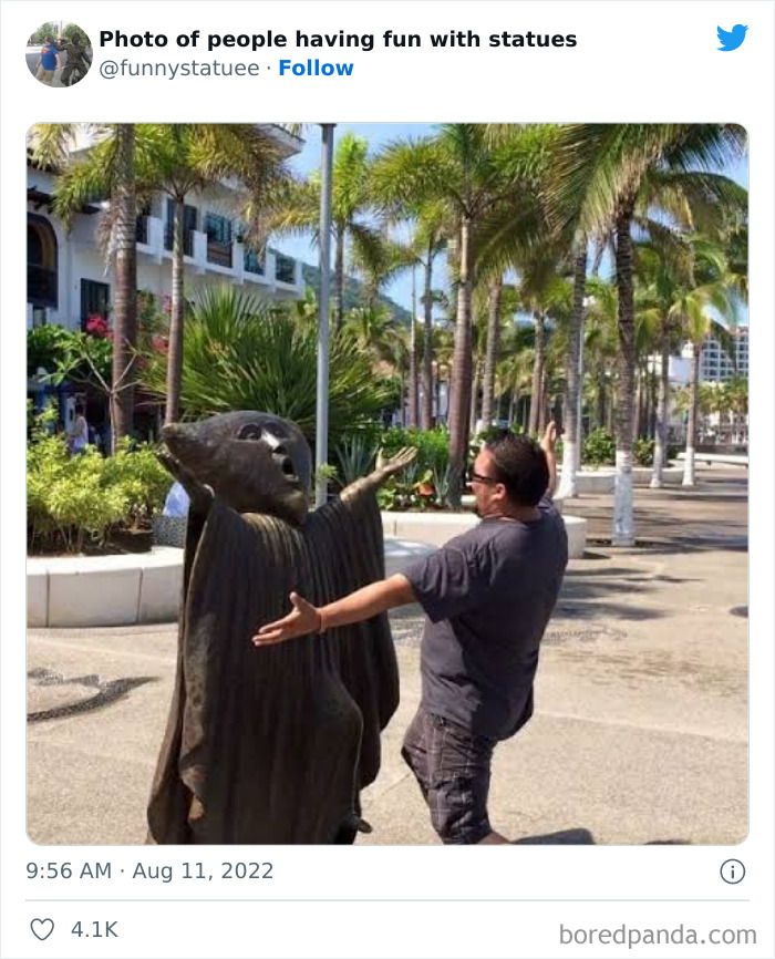&#8220;And This Is Why We Were Asked To Leave&#8221;: 40 Times People Took Their Photos With Statues To Another Level