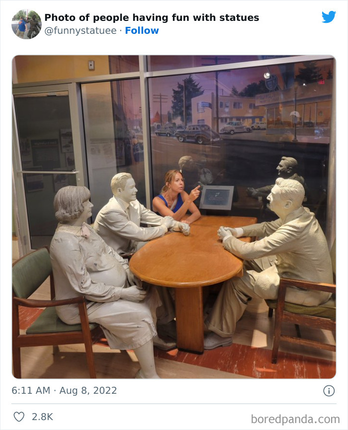 &#8220;And This Is Why We Were Asked To Leave&#8221;: 40 Times People Took Their Photos With Statues To Another Level