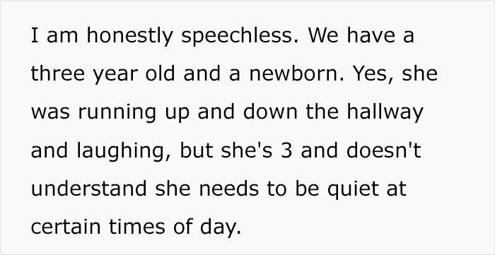 Mom Is “Left Speechless” After Neighbor From Downstairs Has Enough Of Her Loud 3-Year-Old And Tells Her To Be Quiet Mom Is “Left Speechless” After Neighbor From Downstairs Has Enough Of Her Loud 3-Year-Old And Tells Her To Be Quiet