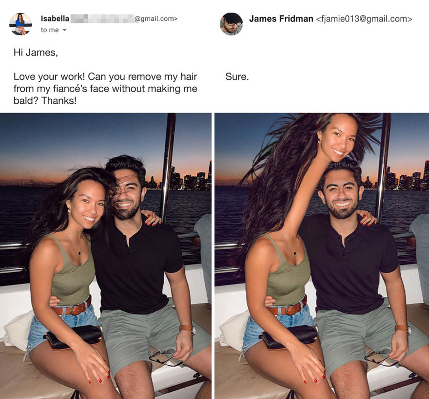 New Hilarious Photoshop Edits By Master Troll James Fridman Who Takes Photo Requests Too Literally (18 Pics) New Hilarious Photoshop Edits By Master Troll James Fridman Who Takes Photo Requests Too Literally (18 Pics)