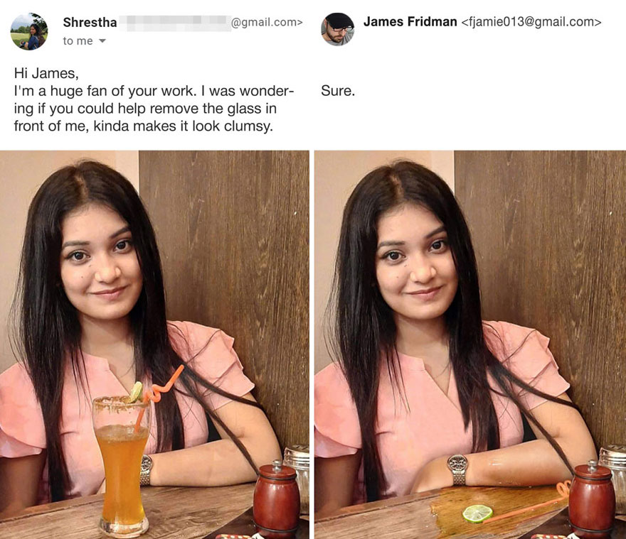 New Hilarious Photoshop Edits By Master Troll James Fridman Who Takes Photo Requests Too Literally (18 Pics) New Hilarious Photoshop Edits By Master Troll James Fridman Who Takes Photo Requests Too Literally (18 Pics)