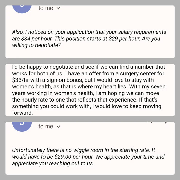 Job Recruiter Gives This Nurse An Opportunity To Negotiate, Turns Out They Just Want To Bait Her Into Taking Lower Pay