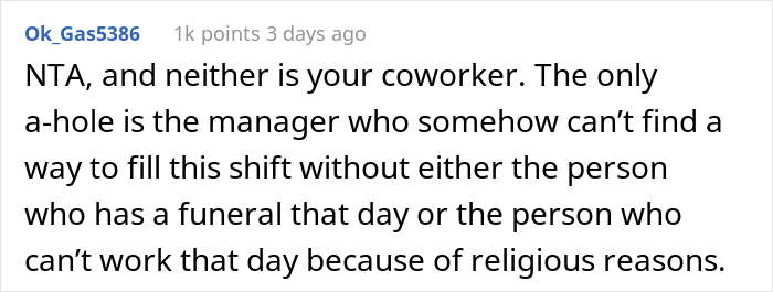 Woman&#8217;s Sister Dies Unexpectedly, She Asks For A Day Off Work, But Coworker Says No Because Of Her Religious Beliefs