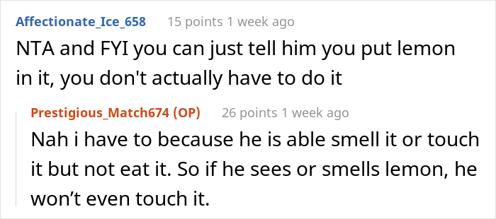 Dad Constantly Steals 17 Y.O. Daughter’s Food, She Deliberately Starts Adding Lemon To Her Food Because He Is Allergic To Citrus Dad Constantly Steals 17 Y.O. Daughter’s Food, She Deliberately Starts Adding Lemon To Her Food Because He Is Allergic To Citrus
