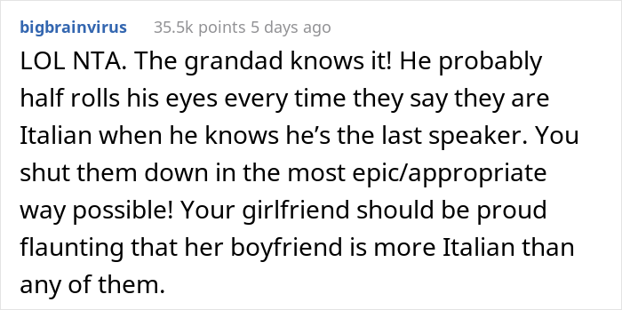 Girlfriend’s Rude Italian-American Family Make Fun Of Her Boyfriend, Are Surprised When He Roasts Them With Fluent Italian Girlfriend’s Rude Italian-American Family Make Fun Of Her Boyfriend, Are Surprised When He Roasts Them With Fluent Italian