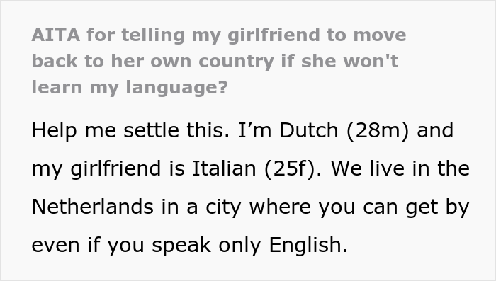 Woman Refuses To Learn Boyfriend’s Native Language Because “It’s Ugly” Despite Living There For 5 Years, Drama Ensues Woman Refuses To Learn Boyfriend’s Native Language Because “It’s Ugly” Despite Living There For 5 Years, Drama Ensues