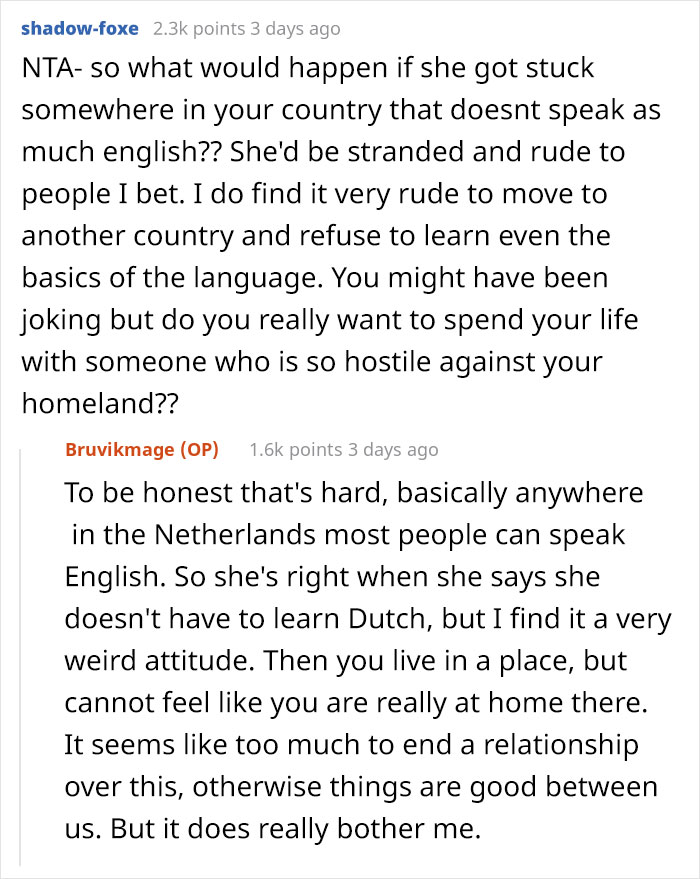 Woman Refuses To Learn Boyfriend’s Native Language Because “It’s Ugly” Despite Living There For 5 Years, Drama Ensues Woman Refuses To Learn Boyfriend’s Native Language Because “It’s Ugly” Despite Living There For 5 Years, Drama Ensues