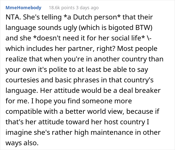 Woman Refuses To Learn Boyfriend’s Native Language Because “It’s Ugly” Despite Living There For 5 Years, Drama Ensues Woman Refuses To Learn Boyfriend’s Native Language Because “It’s Ugly” Despite Living There For 5 Years, Drama Ensues