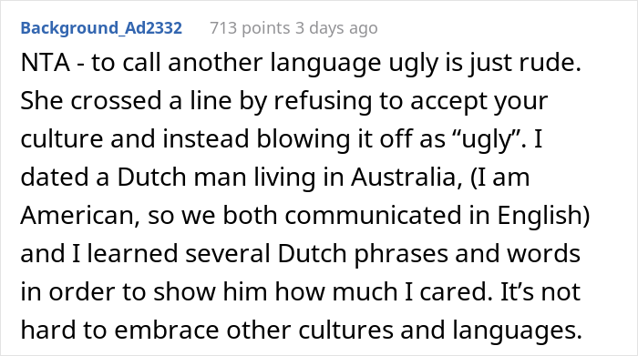 Woman Refuses To Learn Boyfriend’s Native Language Because “It’s Ugly” Despite Living There For 5 Years, Drama Ensues Woman Refuses To Learn Boyfriend’s Native Language Because “It’s Ugly” Despite Living There For 5 Years, Drama Ensues