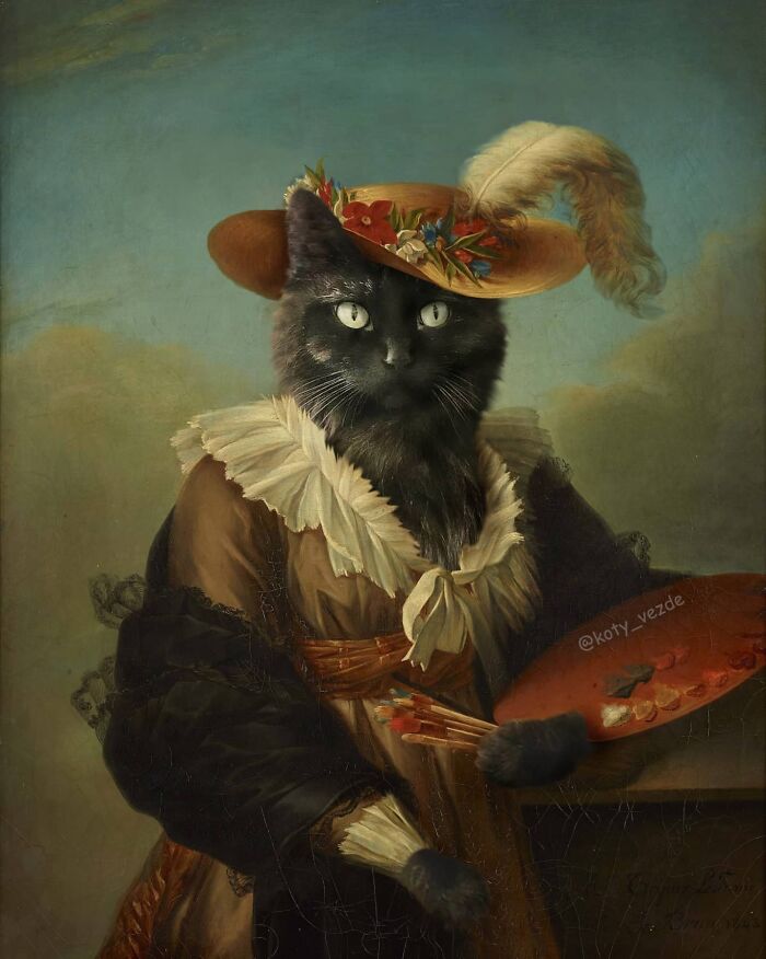 Artist Turns Pictures Of Cats Into Classical Paintings (56 Pics)