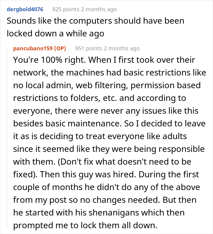 Management Brushes Off This Guy’s Concerns About A Certain Employee, So He Places Every Possible Restriction On His Computer Management Brushes Off This Guy’s Concerns About A Certain Employee, So He Places Every Possible Restriction On His Computer