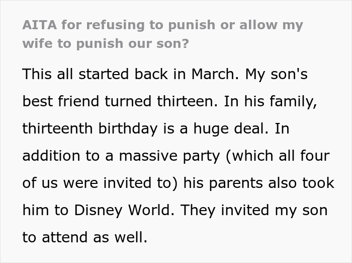 “We Can’t Favor One Child Over The Other”: Mom Wants To Punish Her Son As He Got To Go To Disney World While His Sister Didn’t “We Can’t Favor One Child Over The Other”: Mom Wants To Punish Her Son As He Got To Go To Disney World While His Sister Didn’t