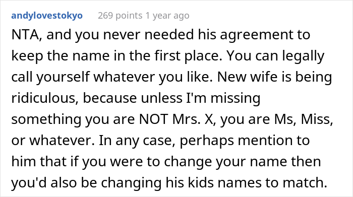 Man Contacts Ex Asking Her To Reconsider After She Refused To Change Her Surname When His New Wife Demanded Her To Do So Man Contacts Ex Asking Her To Reconsider After She Refused To Change Her Surname When His New Wife Demanded Her To Do So