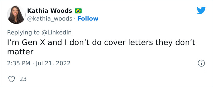 LinkedIn Dissed ‘Little Miss’ For Not Applying If There Is A Cover Letter Requirement And Twitter Users Respond LinkedIn Dissed ‘Little Miss’ For Not Applying If There Is A Cover Letter Requirement And Twitter Users Respond