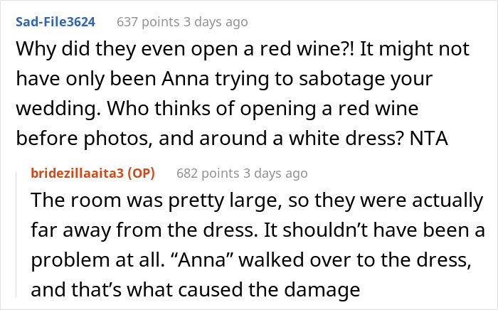 Bride Wanted To Wear Her Mom’s Wedding Gown To Her Own Wedding, Bridesmaid “Accidentally” Spilled Wine On It