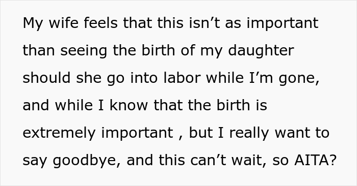 “Am I The Jerk For Wanting To Go Somewhere While My Wife Is Almost Due?” “Am I The Jerk For Wanting To Go Somewhere While My Wife Is Almost Due?”