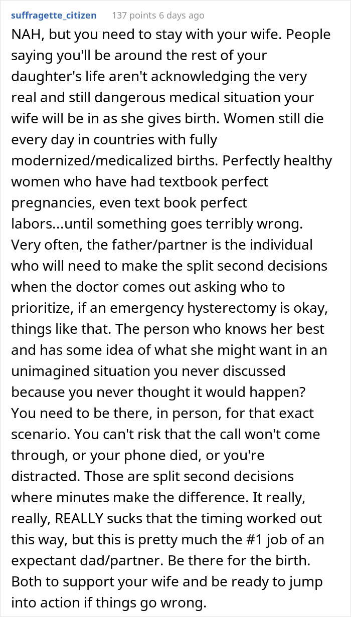 “Am I The Jerk For Wanting To Go Somewhere While My Wife Is Almost Due?” “Am I The Jerk For Wanting To Go Somewhere While My Wife Is Almost Due?”