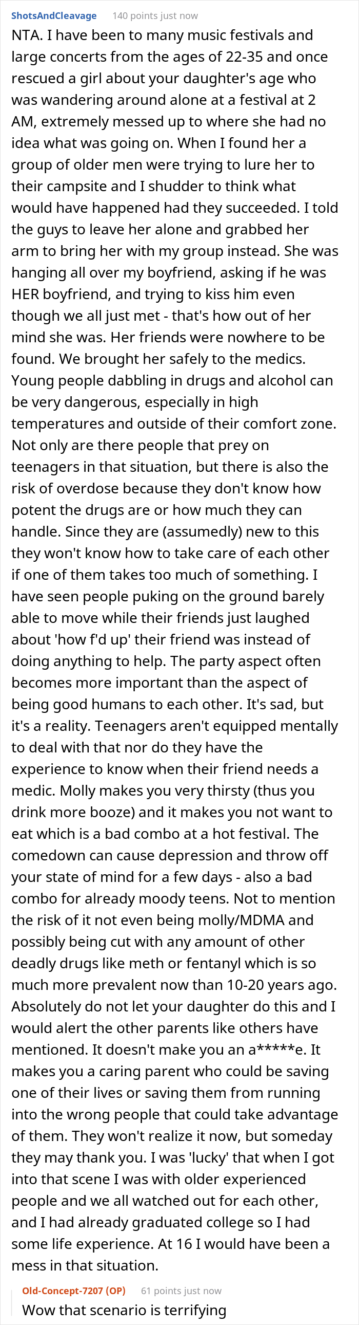 “AITA For Not Letting Daughter Go To Music Festival After I Accidentally Saw Her Texts?” “AITA For Not Letting Daughter Go To Music Festival After I Accidentally Saw Her Texts?”