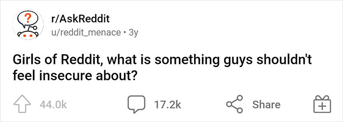 Women Reassure Men They Don’t Actually Care About These 30 Silly Things Men Are So Often Insecure About Women Reassure Men They Don’t Actually Care About These 30 Silly Things Men Are So Often Insecure About