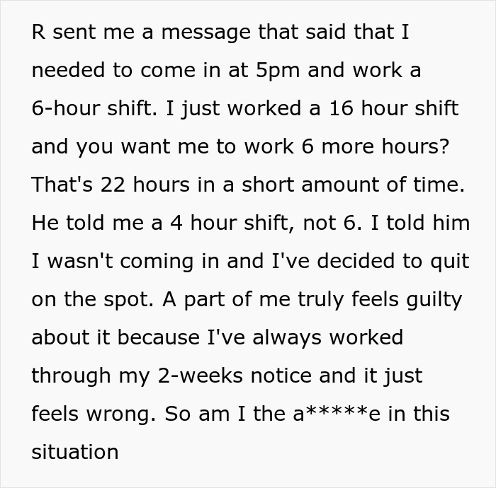 &#8220;I Was On The Verge Of Crying&#8221;: Boss Tries To Get Back At This Employee For Giving In His 2-Week Notice, Makes Him Do A 16-Hour Shift